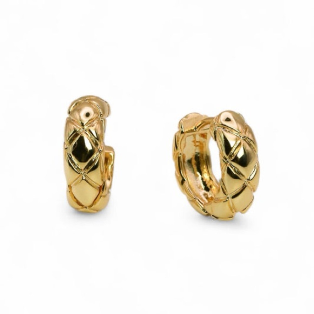Madewell Small Quilted Huggie Hoop Earrings